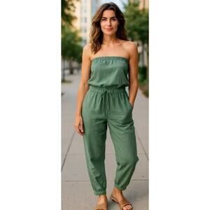 Young Fabulous And Broke Reeve Strapless Jumpsuit Women's Small Sage